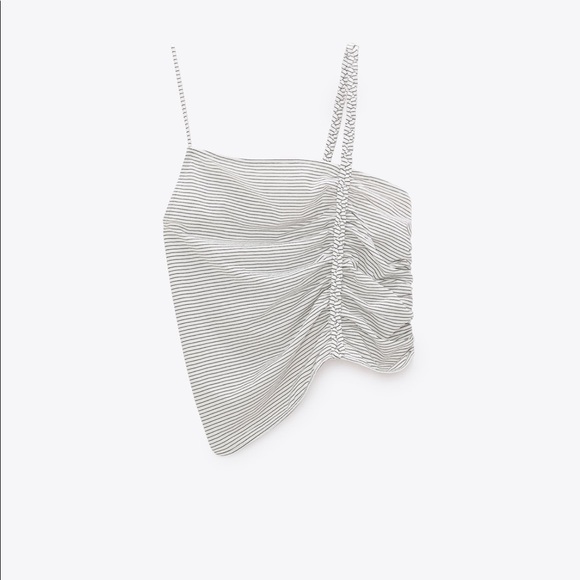 NWT ZARA RUCHED striped top - Picture 7 of 10